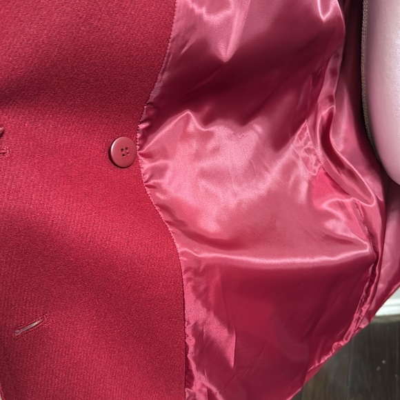 Michael Michael Kors Chic Red Pea Coat with Gold Buttons - Picture 11 of 14